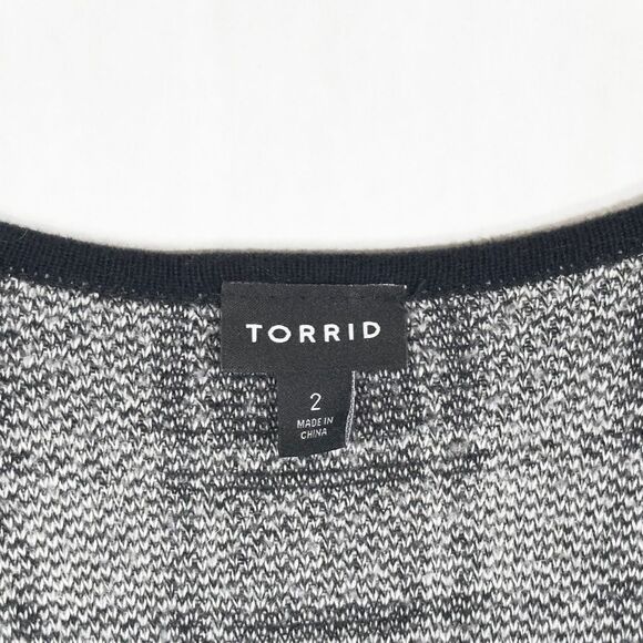 Torrid Plus Size 2X Dress Plaid Bodycon Sweater Dress Black White Knee‎ 969 - Picture 11 of 16